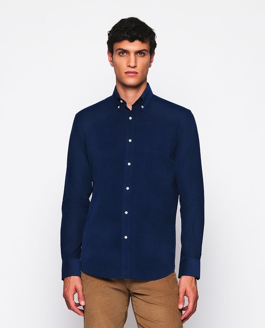 Imagem 0 de Camisa Casual de Bombazina Fina com Manga Comprida