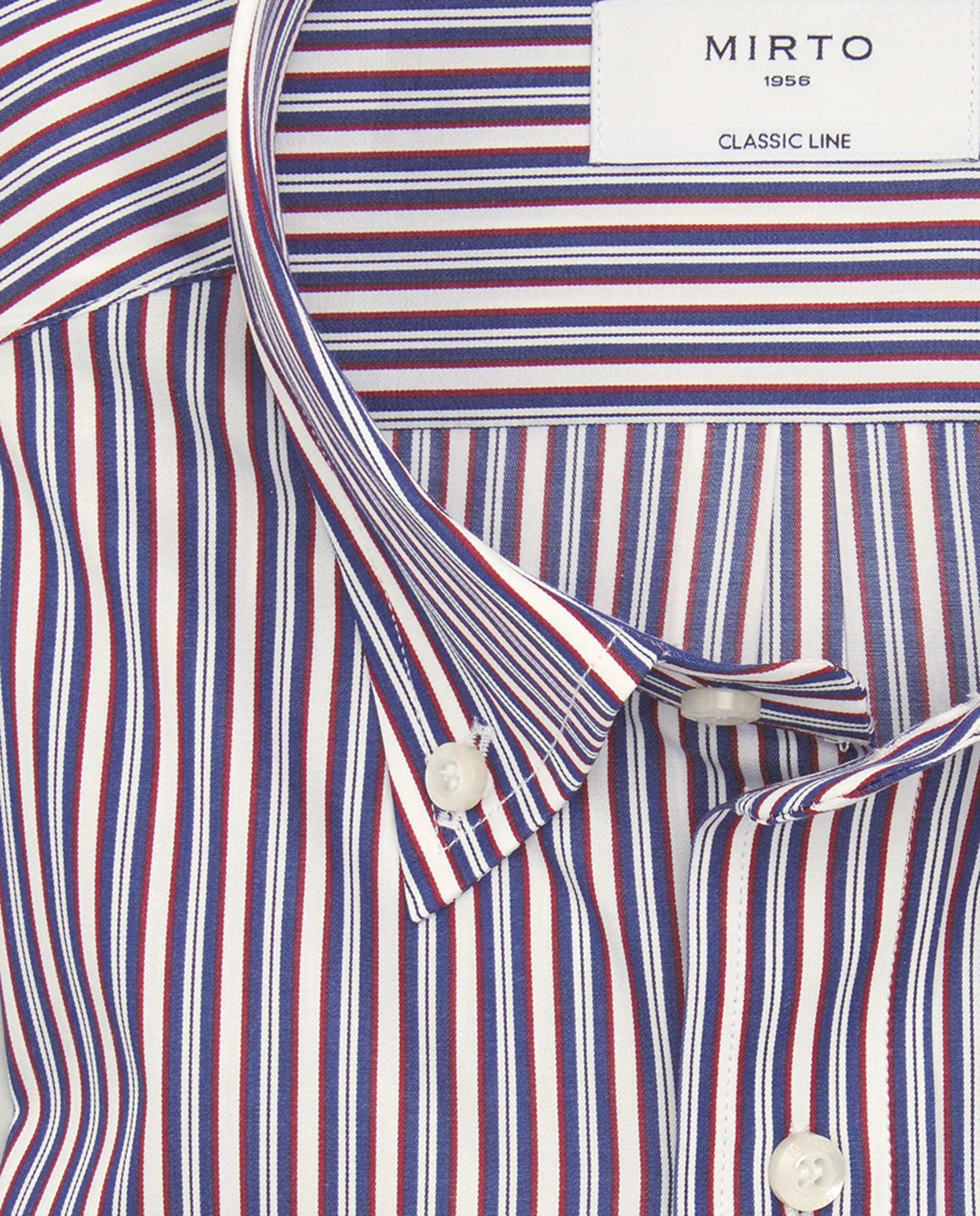 Camisa Casual às Riscas com Manga Comprida Azul-marinho-4