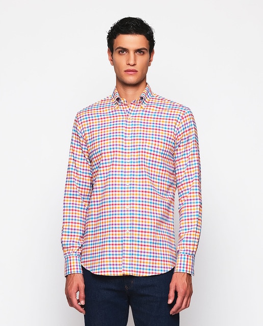 Imagem 0 de Camisa Casual de Manga Comprida e aos Quadrados