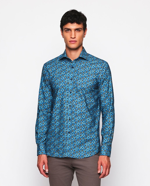 Imagem 0 de Camisa Casual de Flanela com Manga Comprida e Estampado