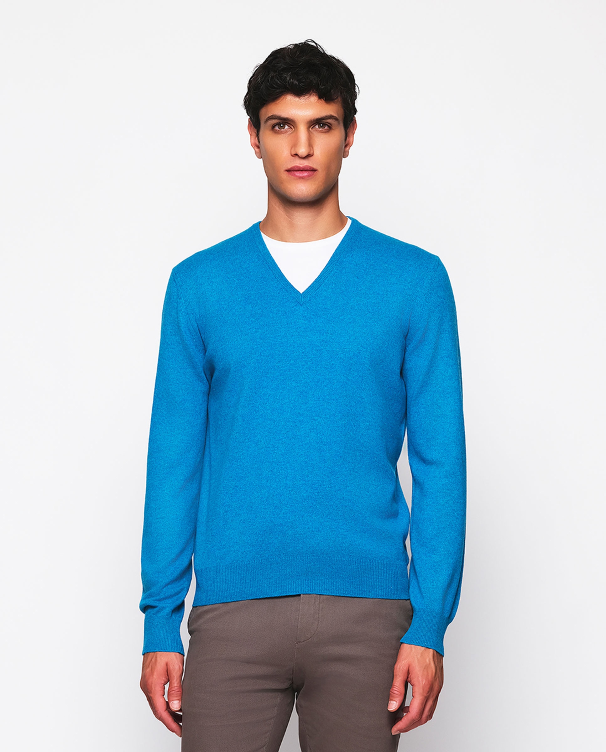 Imagem 0 de Camisola de Malha 100% Caxemira com Gola em Bico