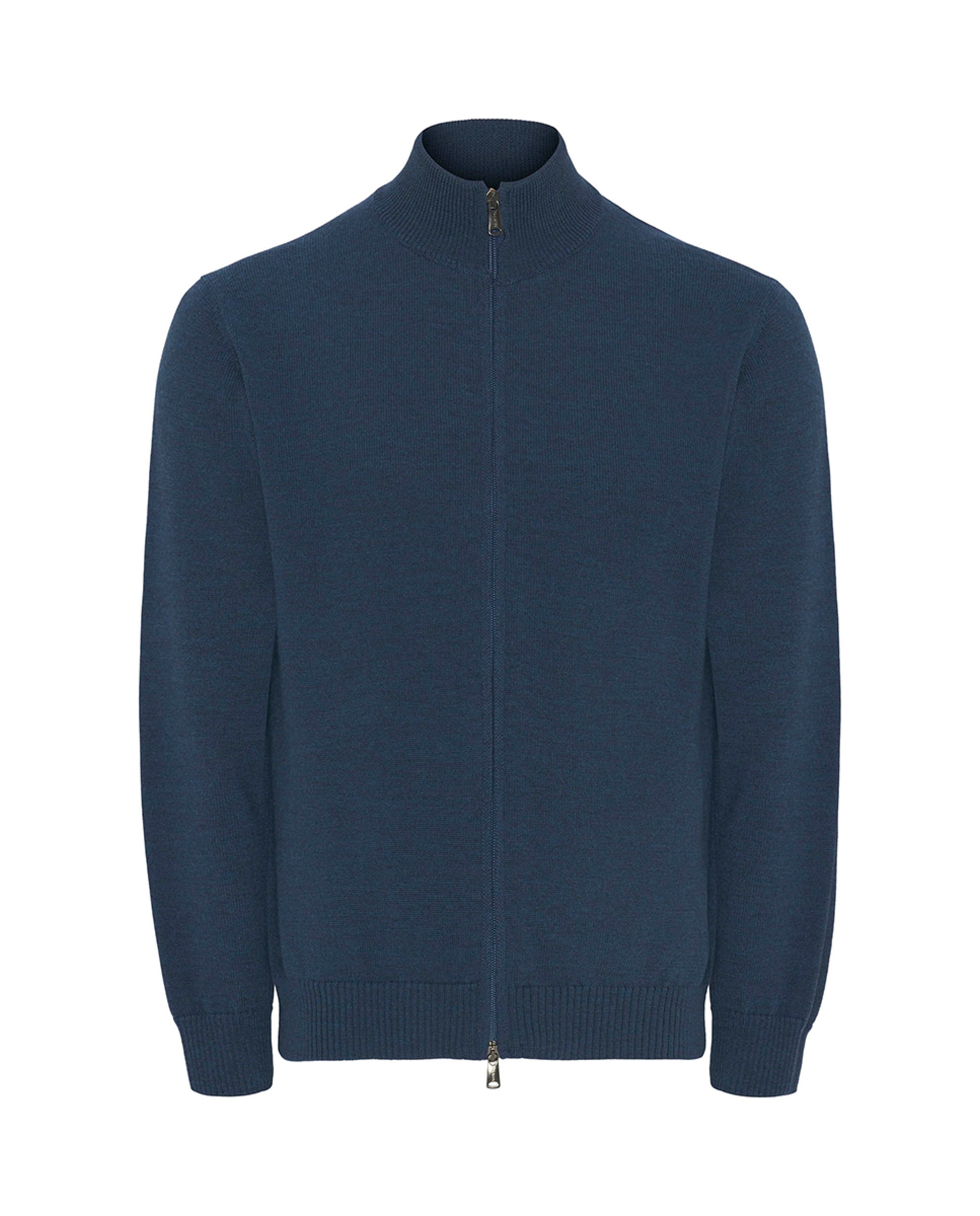 Casaco com Estrutura Melange com Fecho de Correr Azul-marinho-3