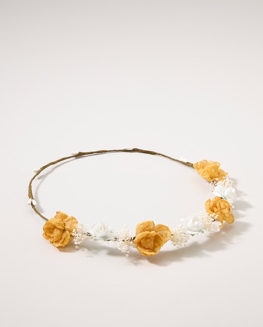 Imagen 0 de Corona media con flores javea y gypso