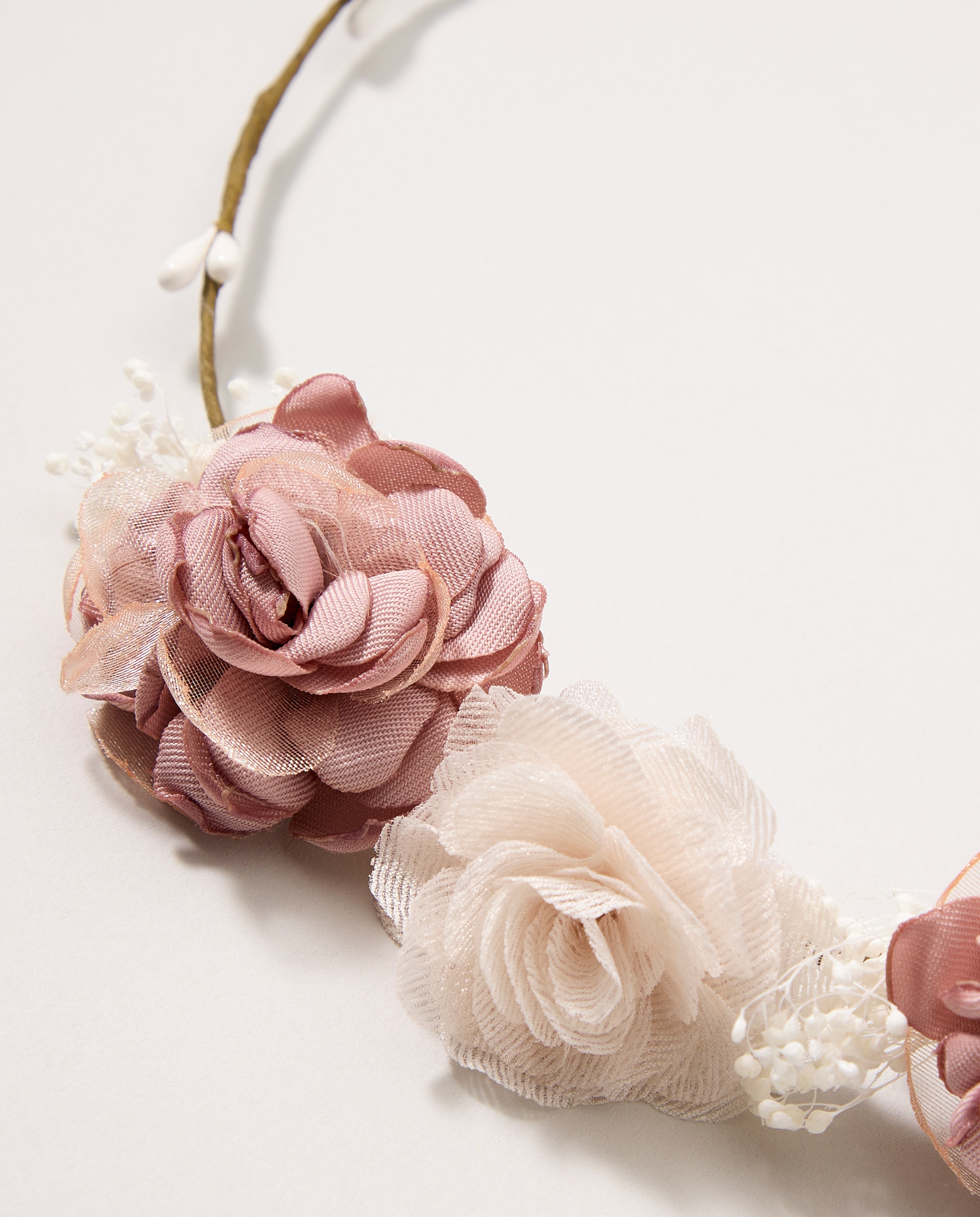 Coroa Média com Flores Românticas 220 Rosa Pálido-2