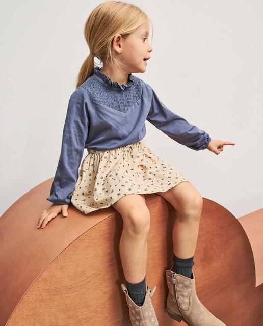 Imagem 0 de Camisola de Manga Comprida Romântica com Elásticos no Peito