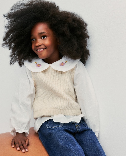 Imagem 0 de Camisola de Malha Tipo Colete com Mangas e Gola Plana com All Over Print