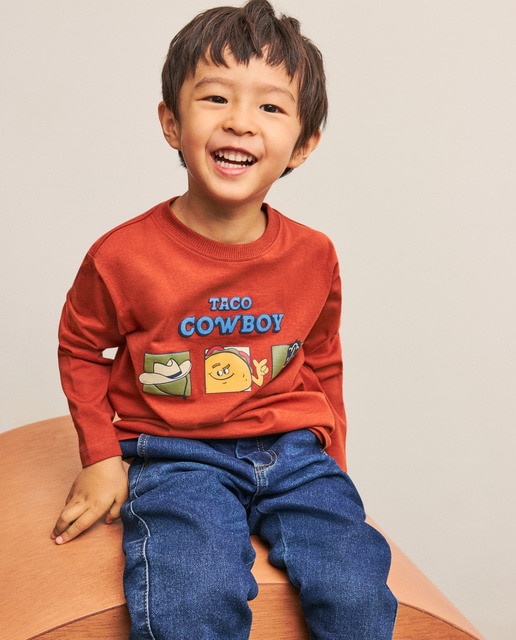 Imagen 0 de Camiseta manga larga print delante y en espalda de niño