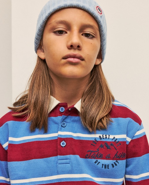 Imagem 0 de Polo de Manga Comprida com Risca Fina