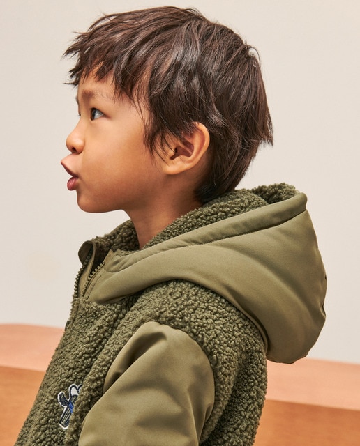 Imagen 0 de Cazadora lisa con borrego de niño