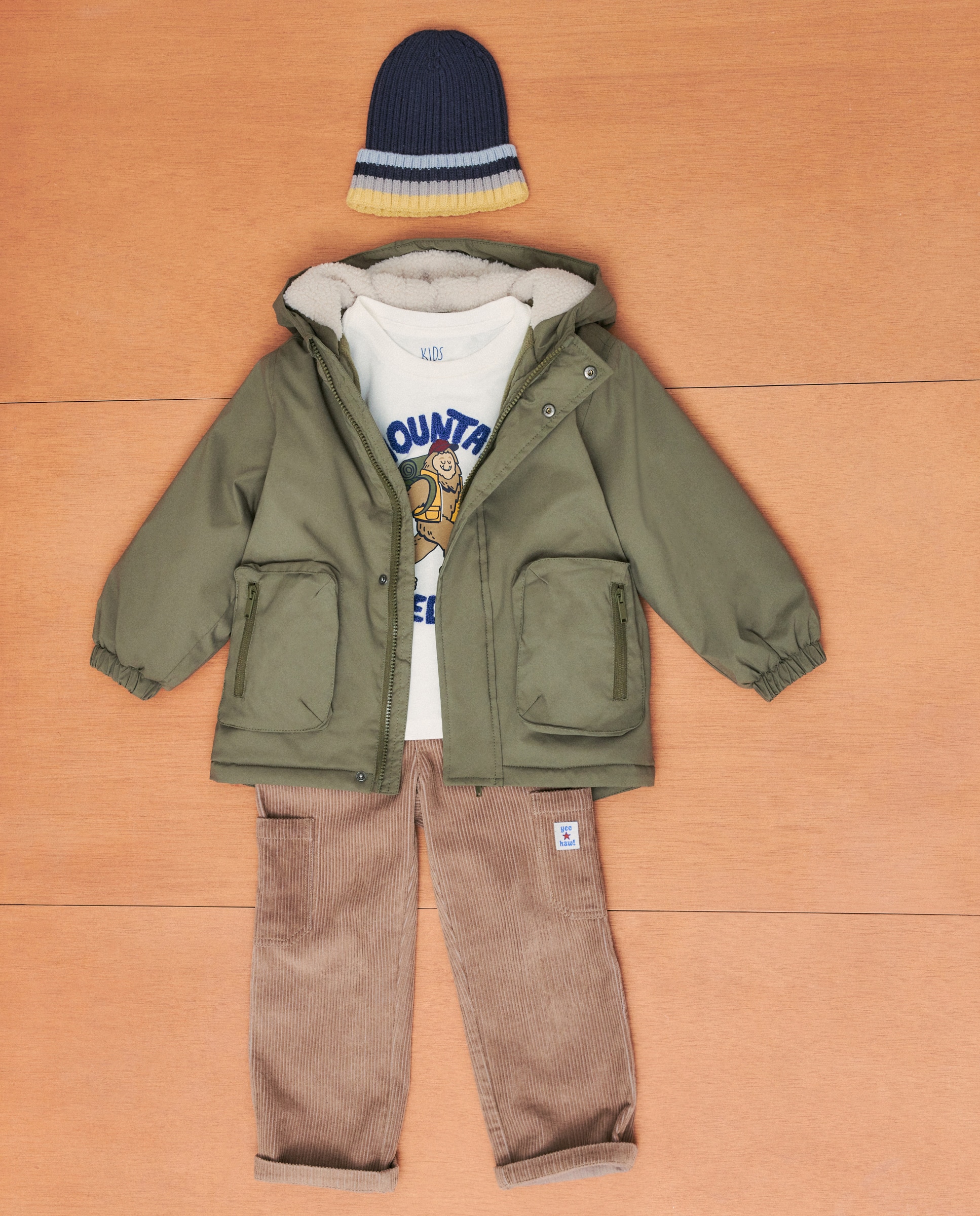 Parka Tipo Coreana com Bolsos Verde-3