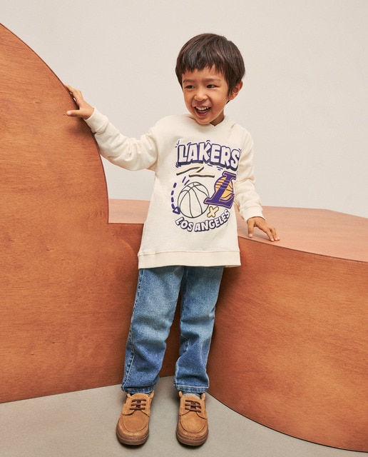 Imagen 0 de Sudadera cuello caja con estampado licencia NBA LAKERS de niño