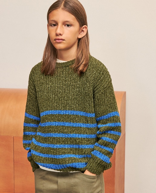 Imagem 0 de Camisola de Malha Chenille Lisa com Gola Redonda