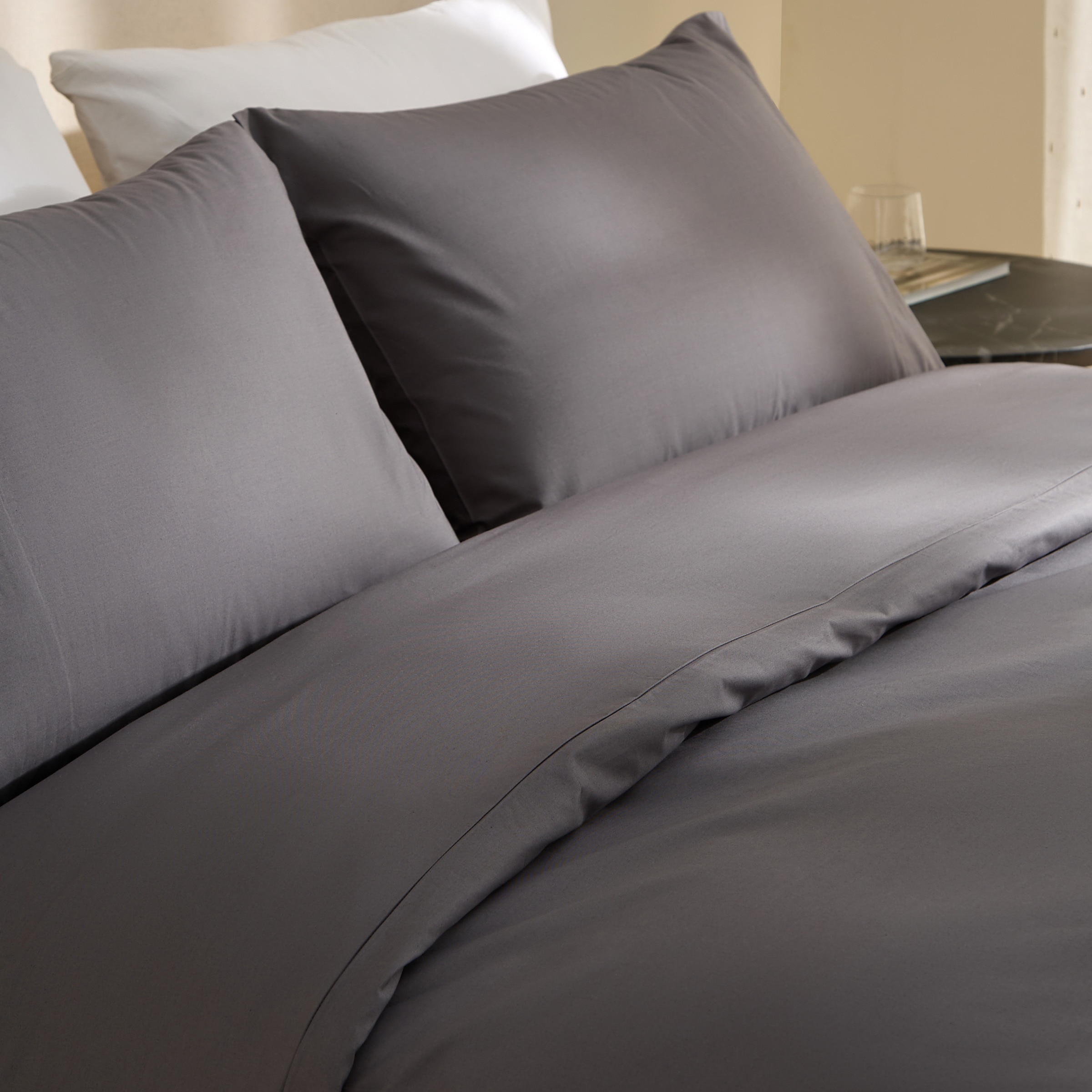 Capa de Edredão de Algodão Percal 200 Fios Antracite-3