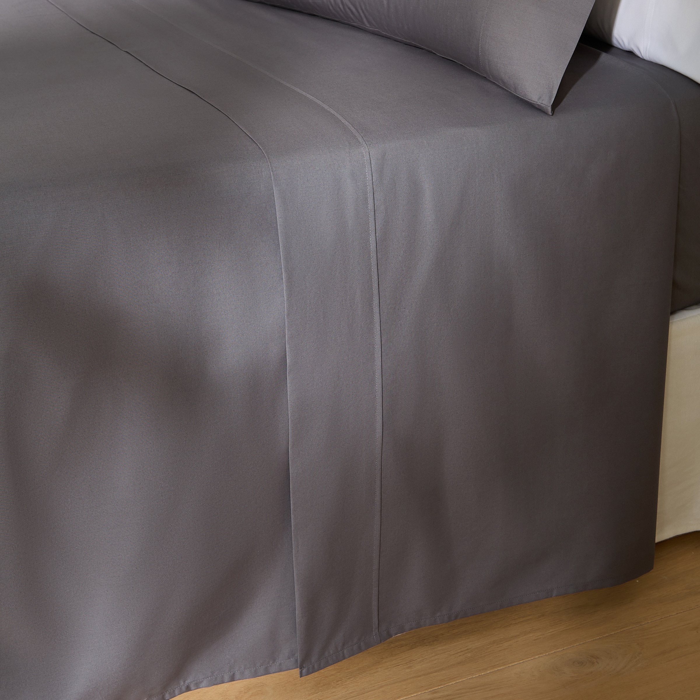 Lençol de Cima de Algodão Percal 200 Fios Antracite-2