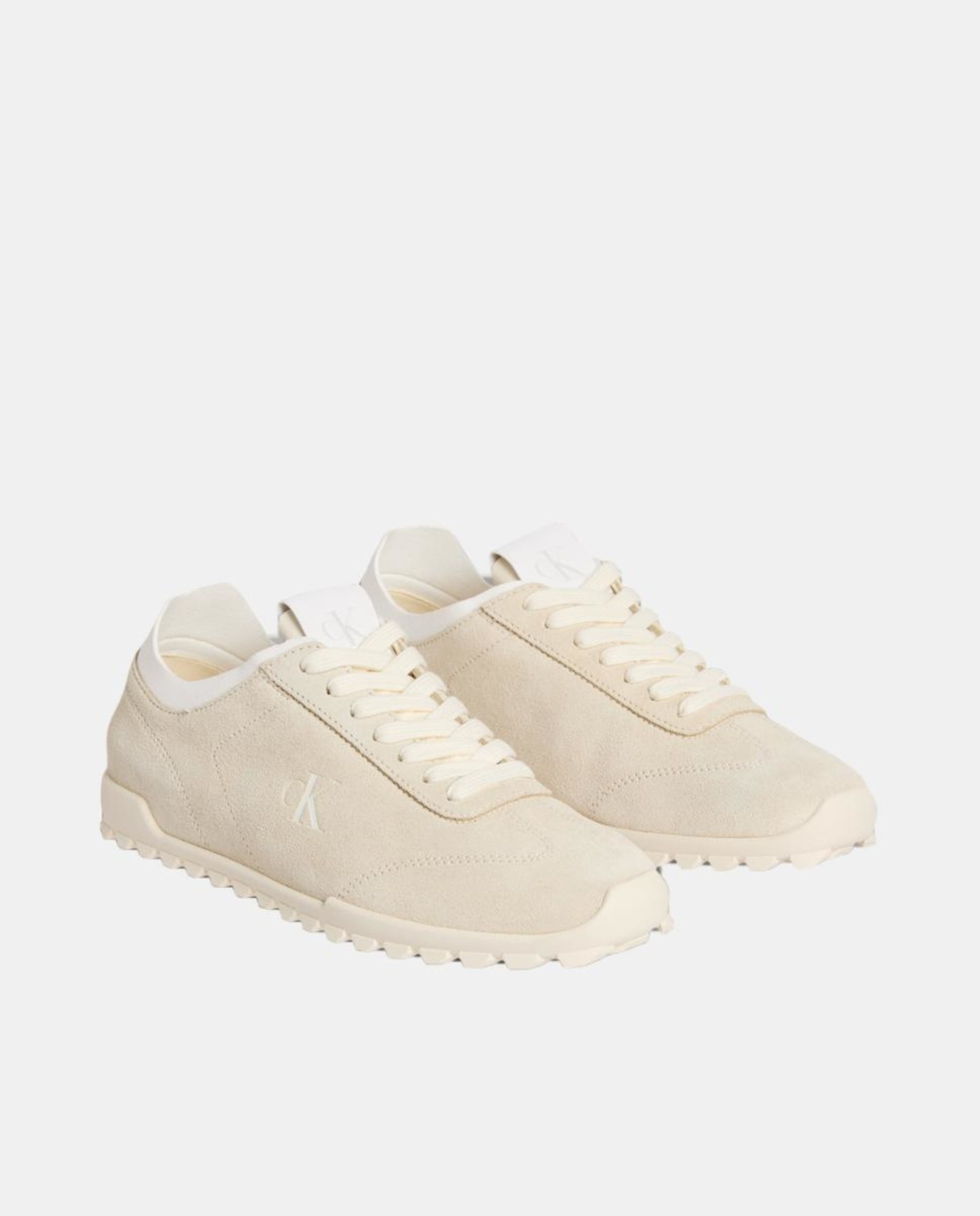 Sapatilhas de Camurça com Logótipo Natural-2