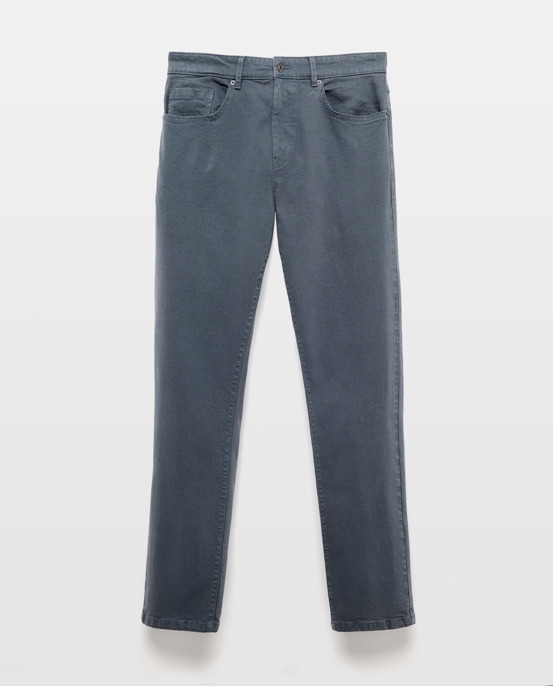 Pantalón hombre cinco bolsillos efecto lavado slim fit 400 Azul-4