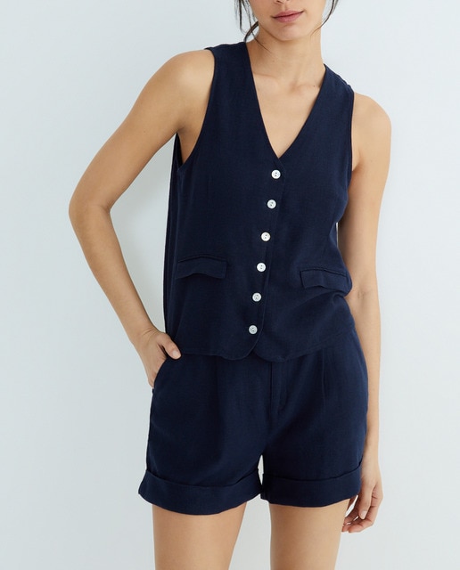 Imagen 0 de Chaleco de mujer lino vestir liso