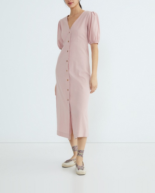Imagen 0 de Vestido mujer escote espalda lino