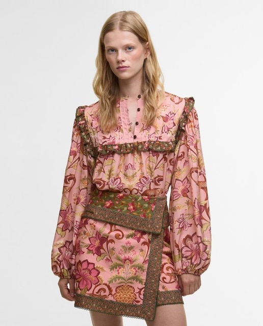 Imagen 0 de Blusa de manga larga de lyocell con estampado tropical