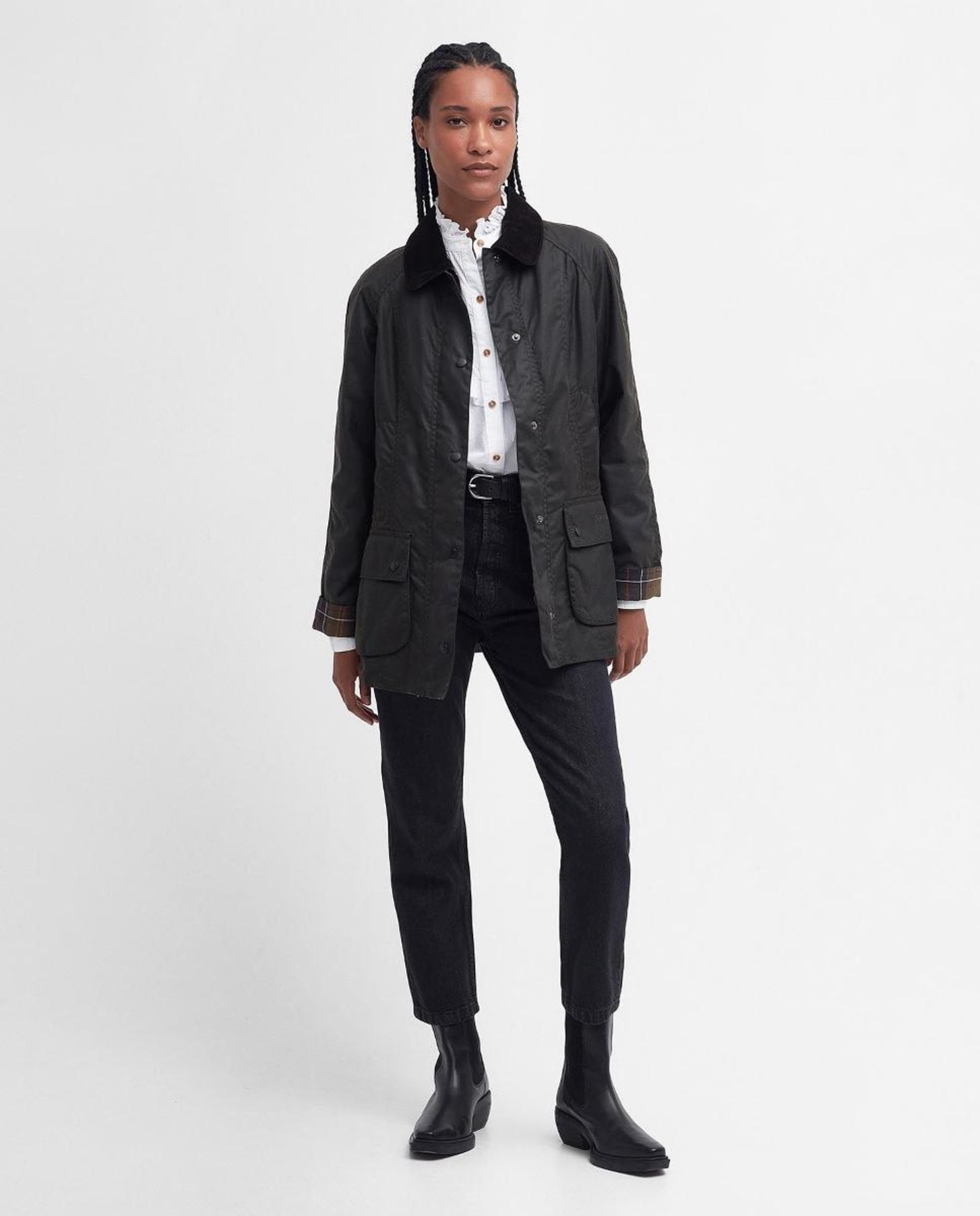 Chaqueta encerada on bolsillos inferiores con fuelle, bolsillos para calentar las manos - Barbour - Verde Verde-10