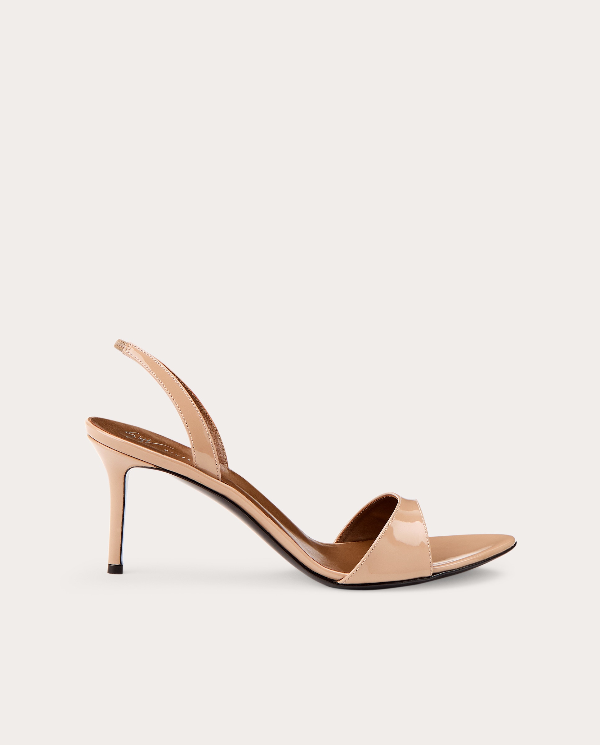 Imagen 0 de Sandalias de tacón de charol Beige