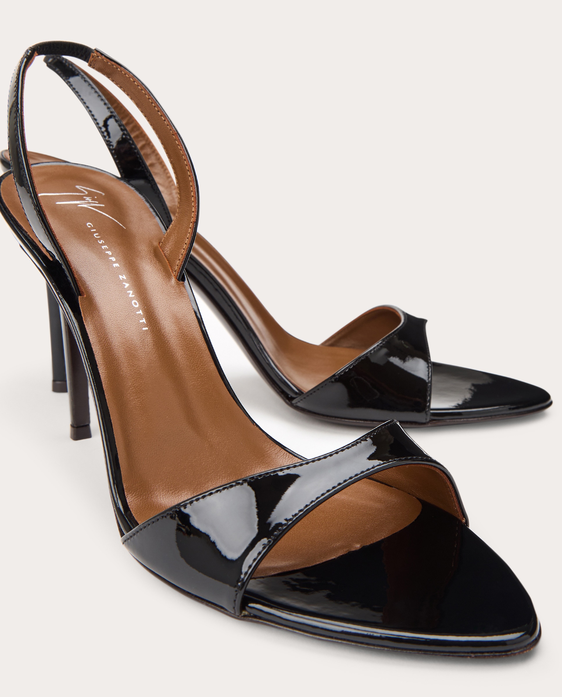 Sandalias de tacón de charol - Negro Negro-5