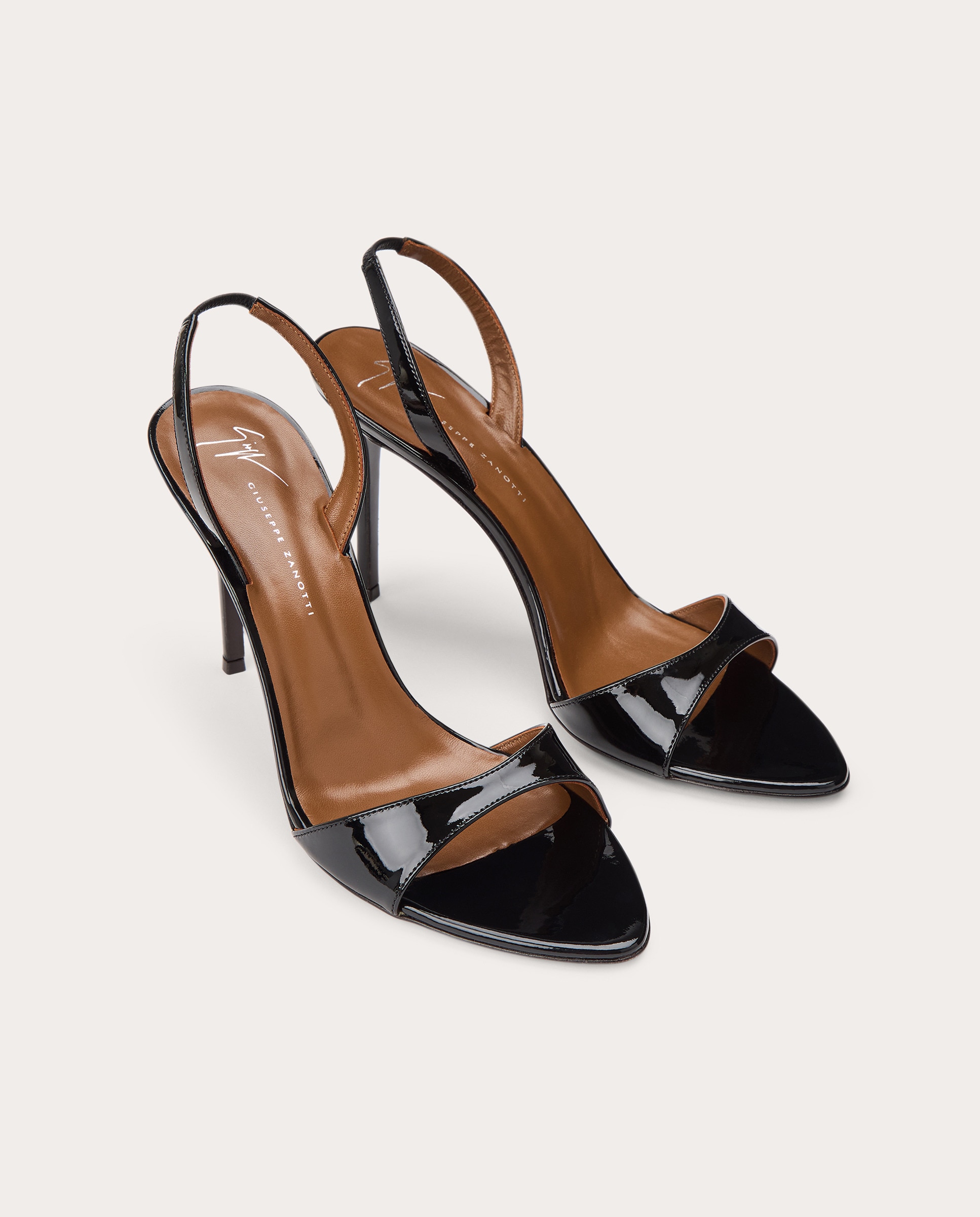 Sandalias de tacón de charol - Negro Negro-2