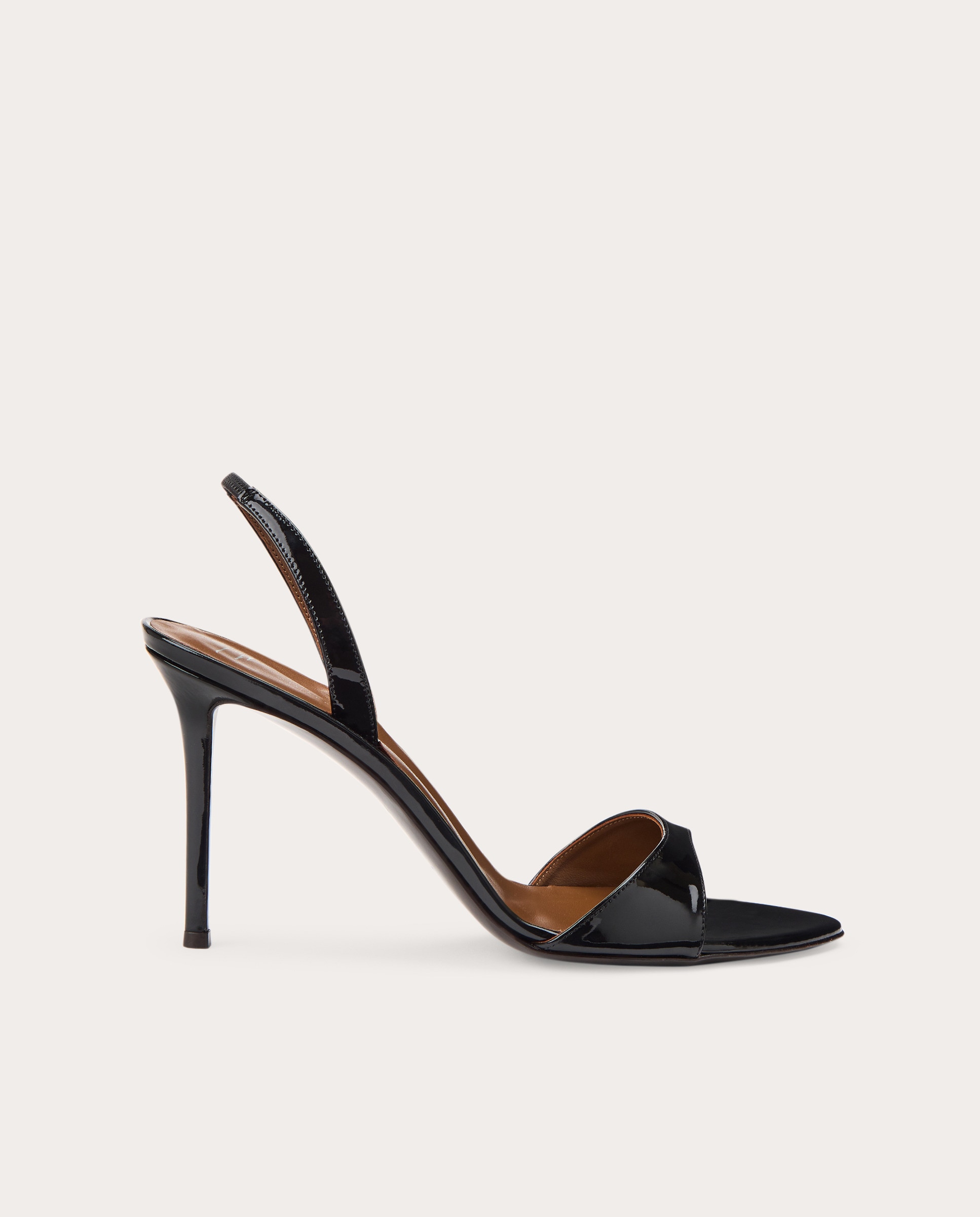 Imagen 0 de Sandalias de tacón de charol Negro