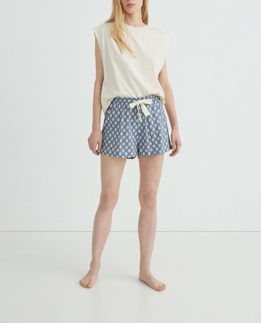 Imagen 0 de Pijama de mujer punto corto algodón estampado