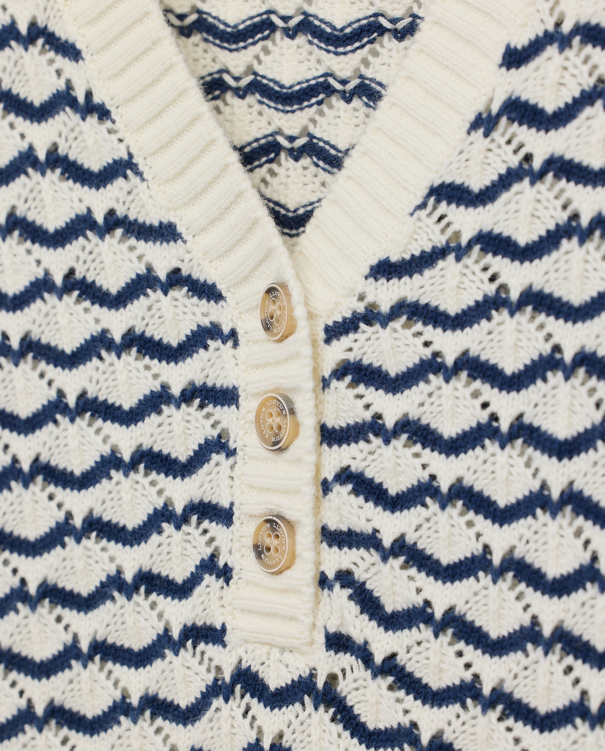 Camisola de Malha às Riscas com Manga Curta Azul-marinho-6