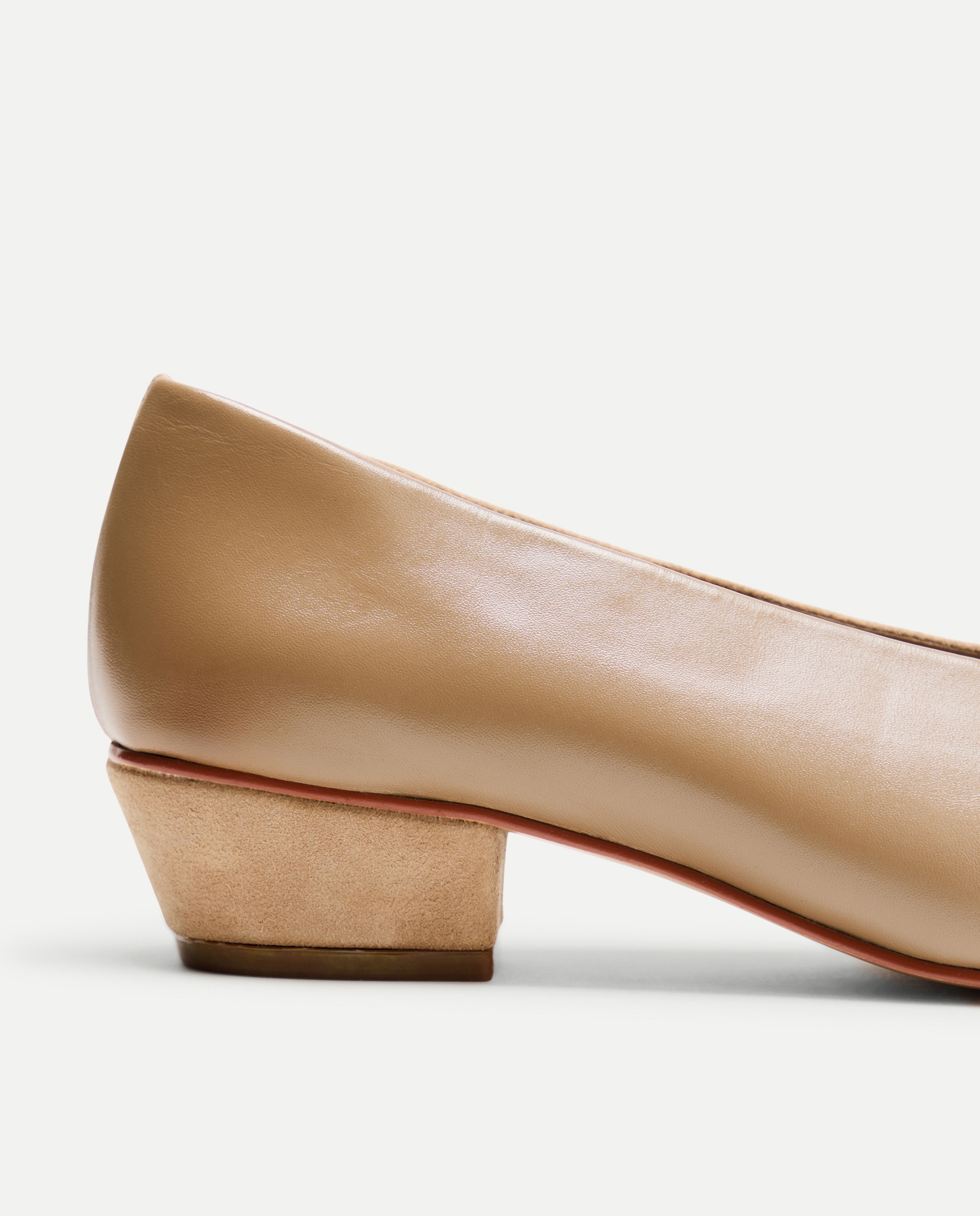 Bailarina de mujer de tacón bicolor Beige-5