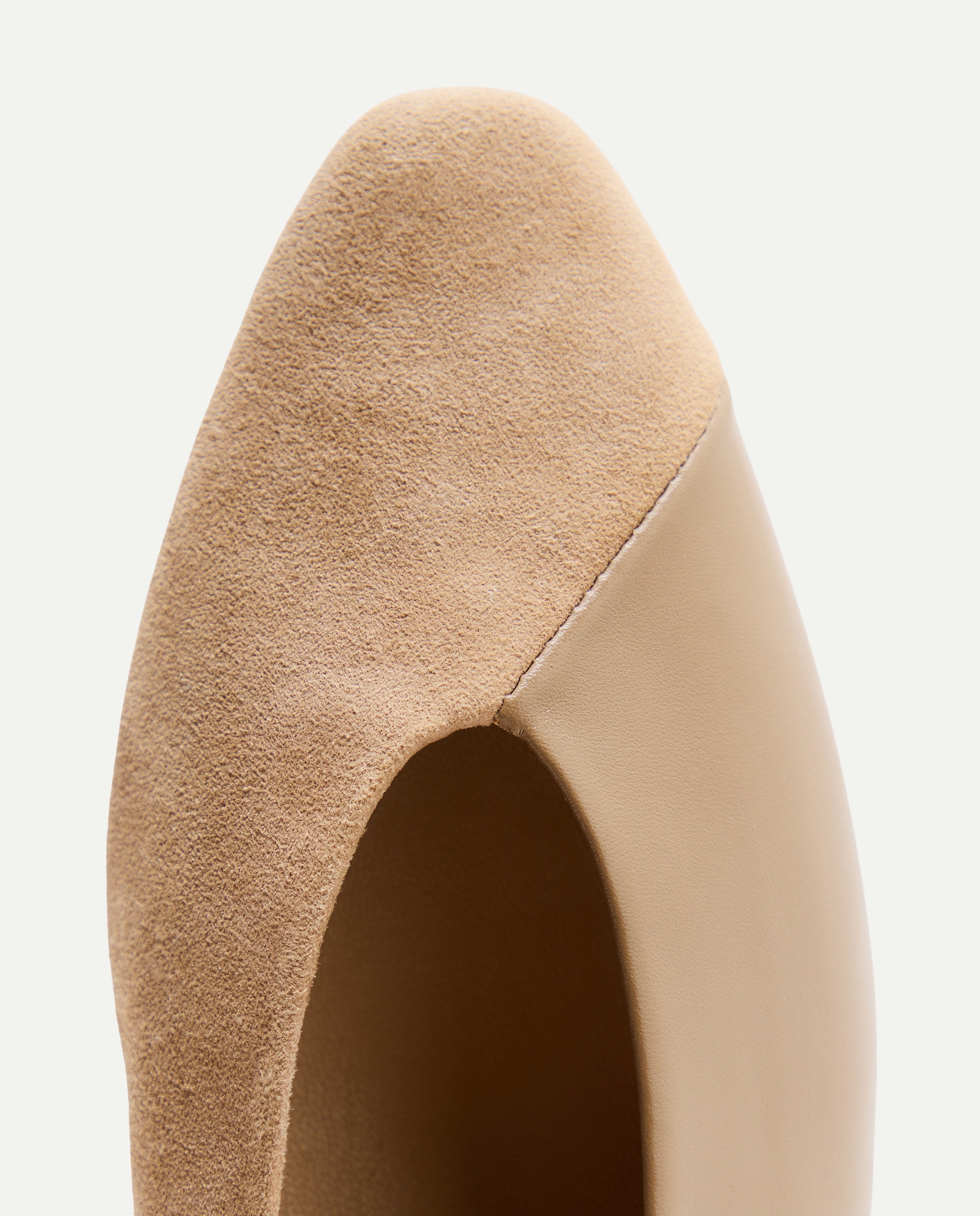 Bailarina de mujer de tacón bicolor Beige-4