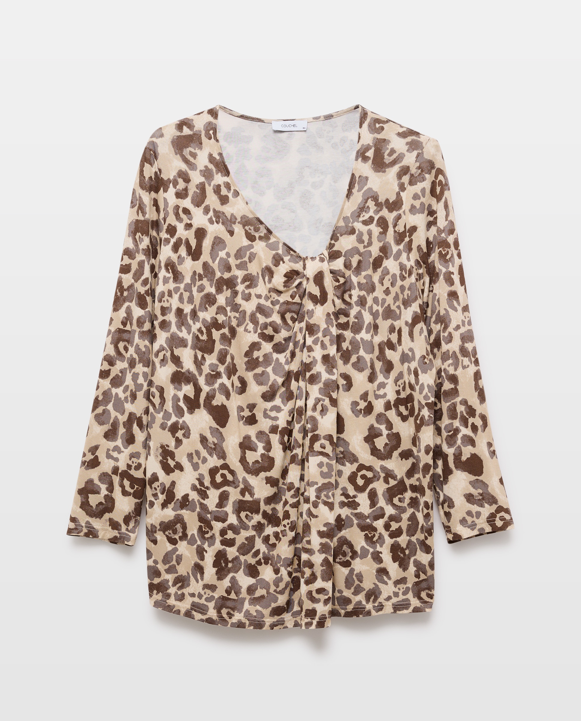 Camisola de Manga Comprida Lisa Castanho-5