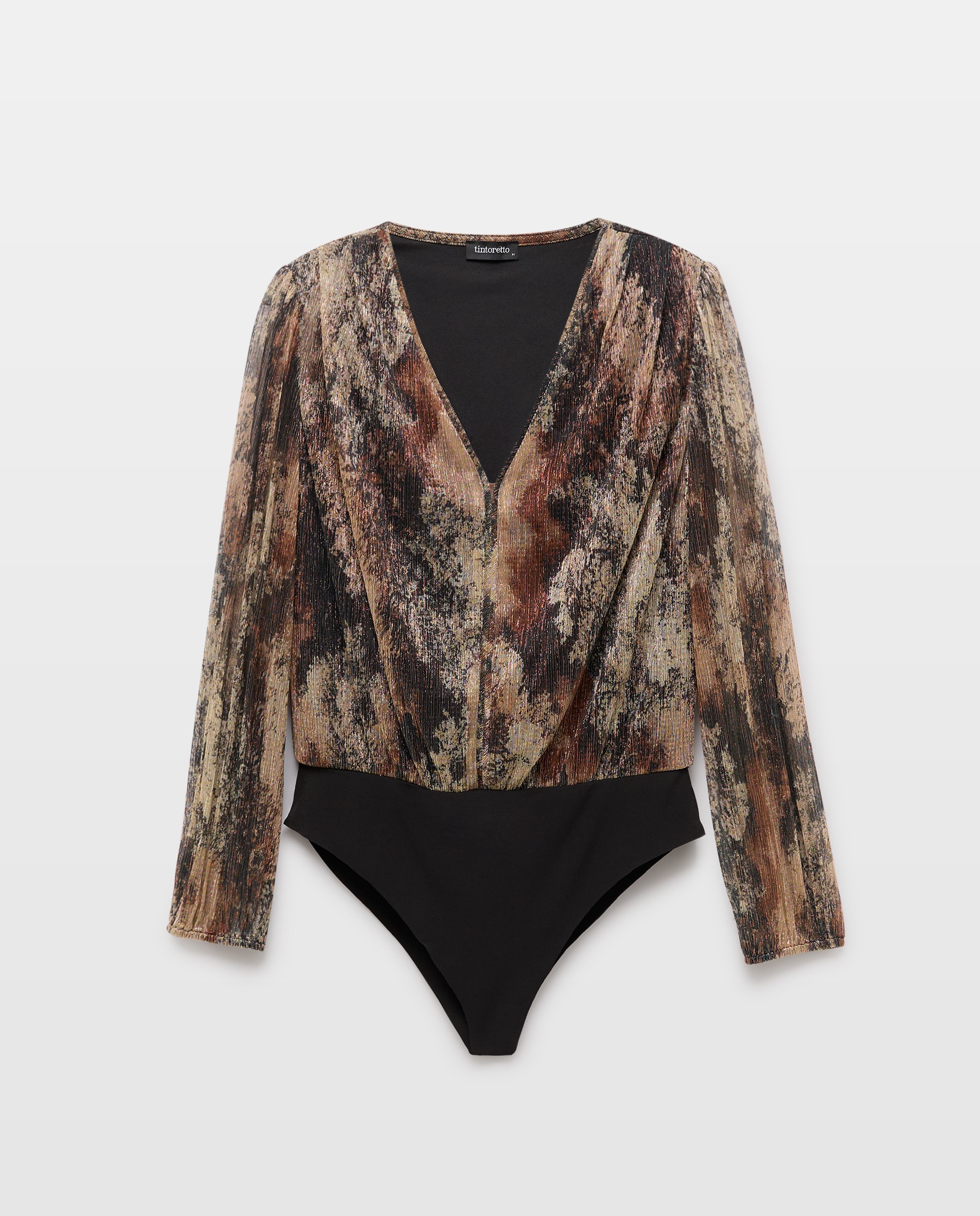 Body com Fio Metalizado Castanho-5