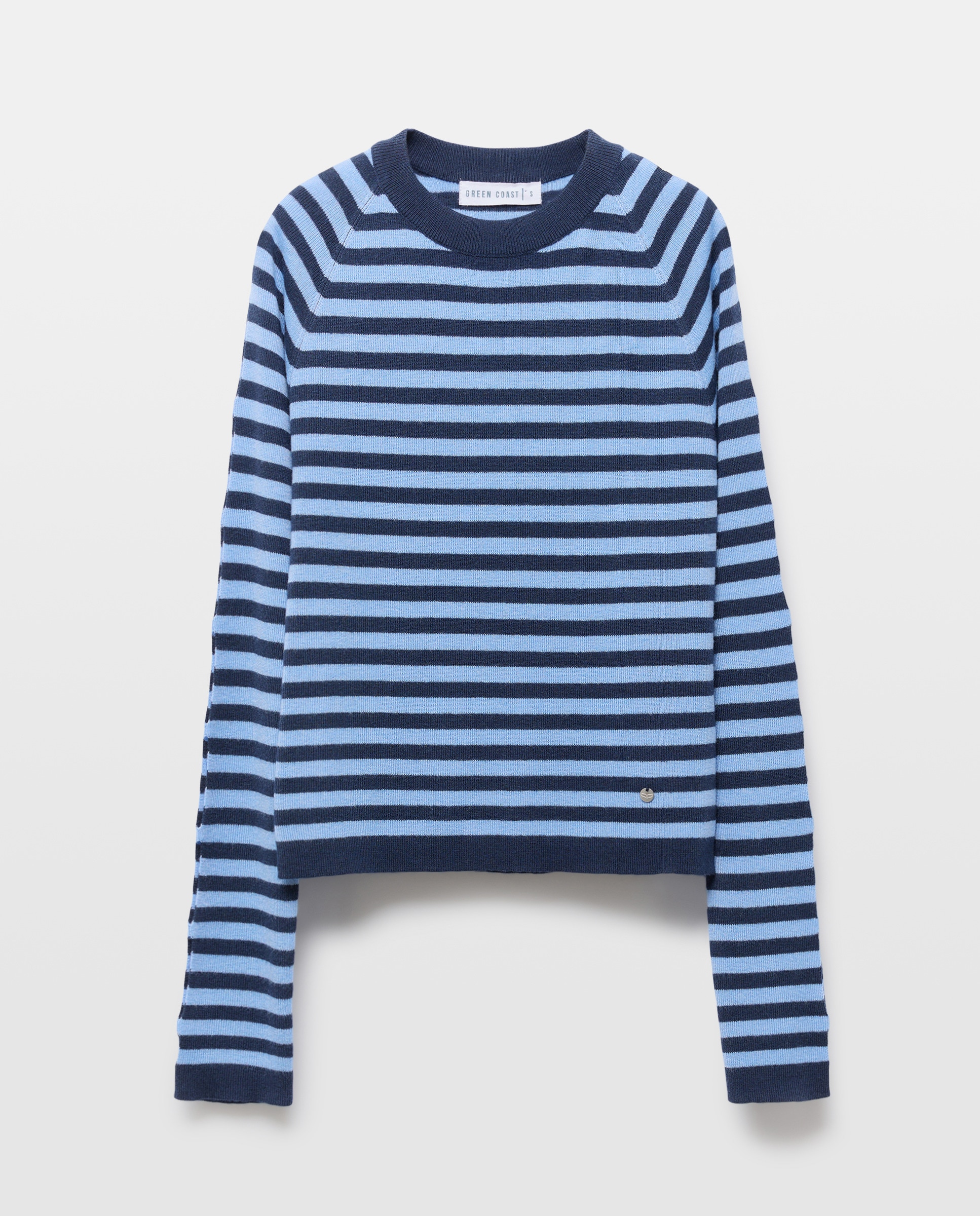 Camisola de malha às Riscas com Manga Comprida Azul-marinho-5