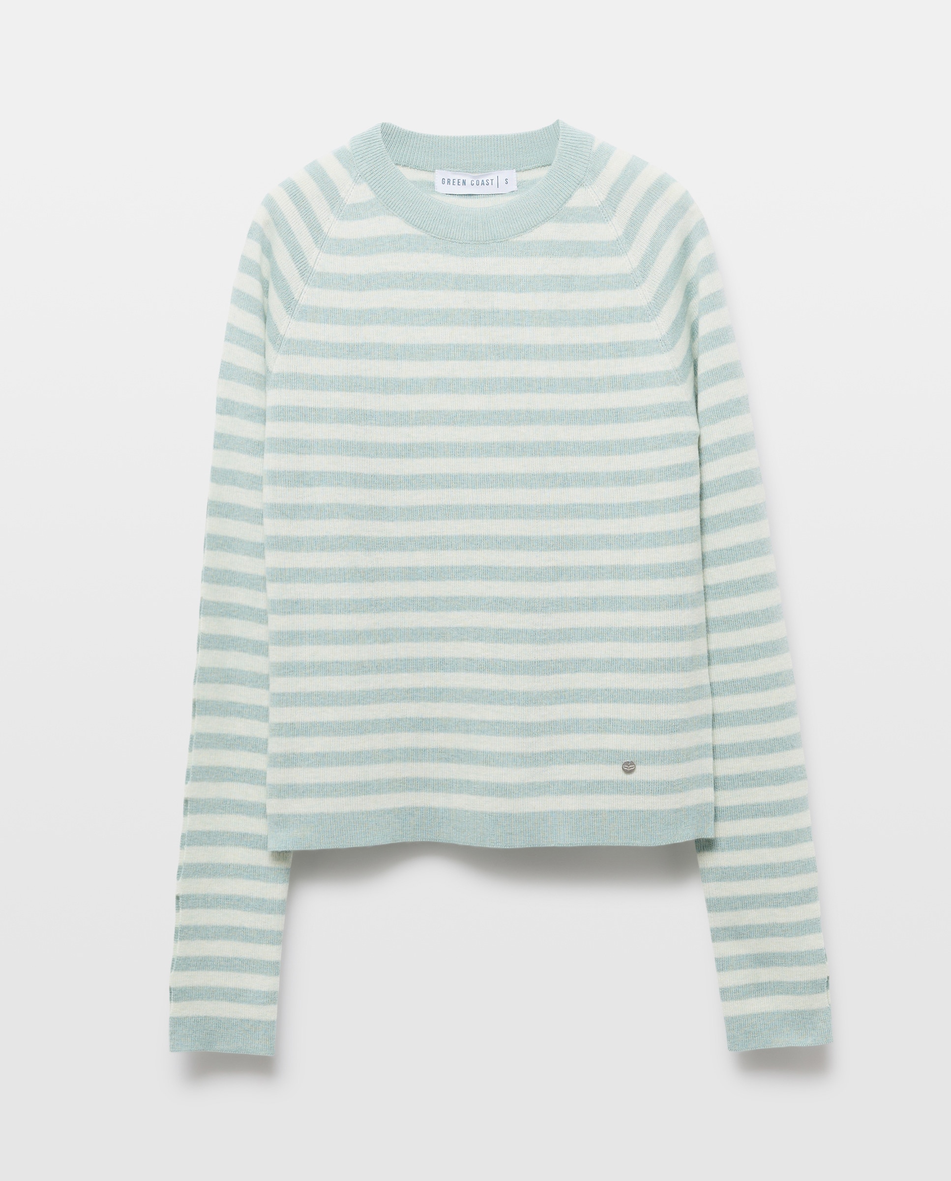 Camisola de malha às Riscas com Manga Comprida Verde-5