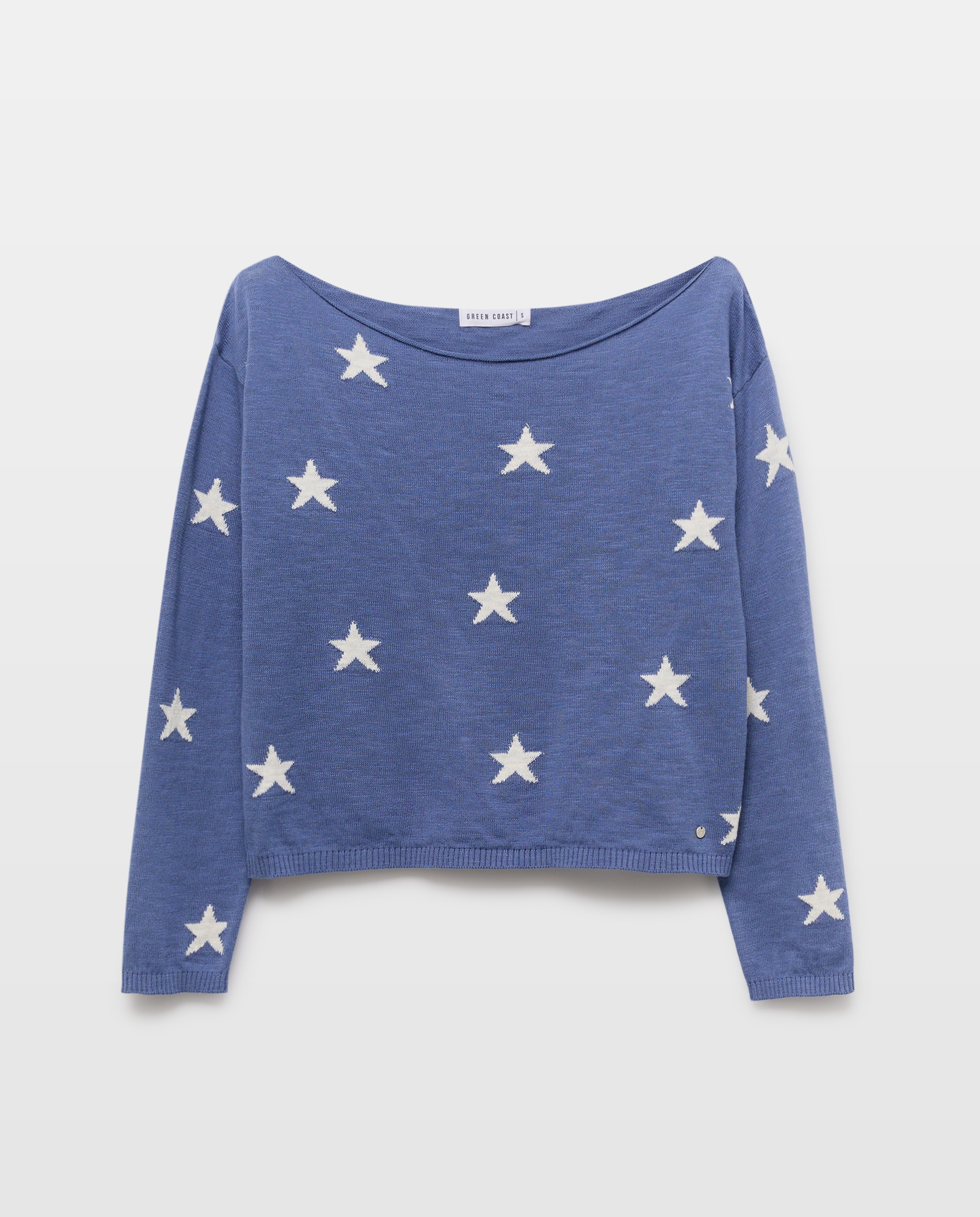 Camisola de Malha de Manga Comprida e Decote Redondo 400 Azul-5
