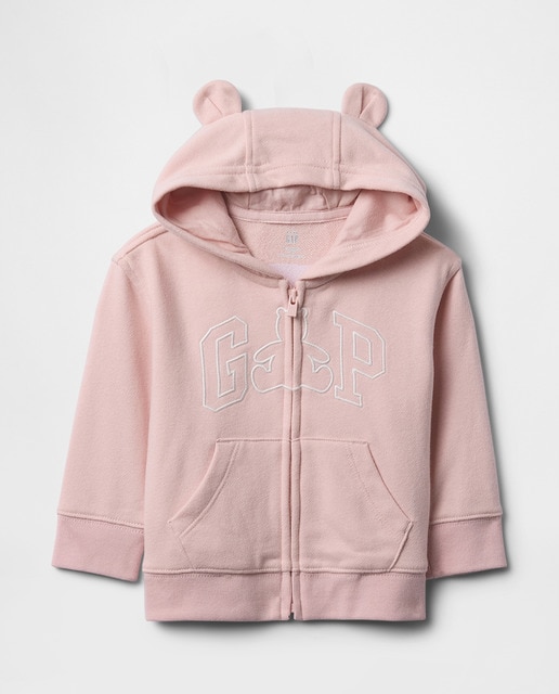 Imagen 0 de Sudadera con capucha y cremallera para bebé vintage con logo de osito suave