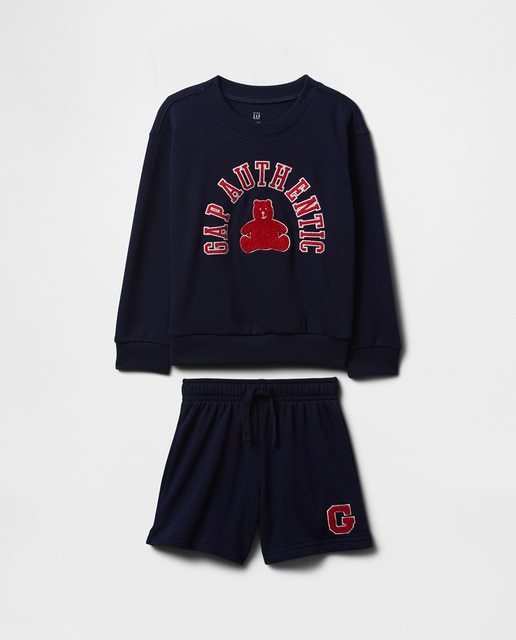 Imagen 0 de Conjunto de sudadera y shorts deportivo "GAP AUTHENTIC"