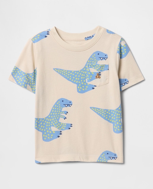 Imagen 0 de Camiseta manga corta, cuello redondo y con bolsillo bebé niño