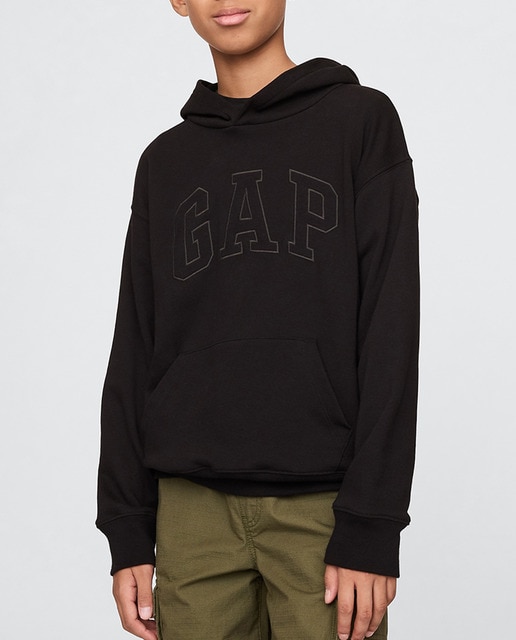 Imagen 0 de Sudadera con capucha logotipo de Gap en la parte delantera y bolsillo Kanga de niño