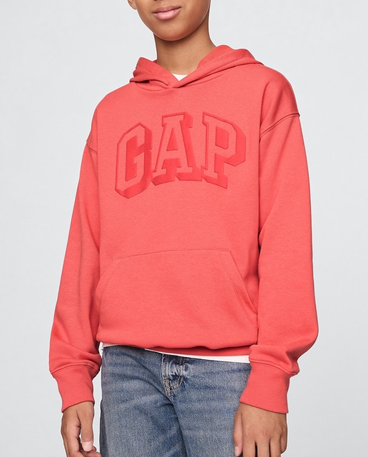 Imagen 0 de Sudadera con capucha y cremallera con logotipo de Gap en la parte delantera y bolsillo Kanga de niño