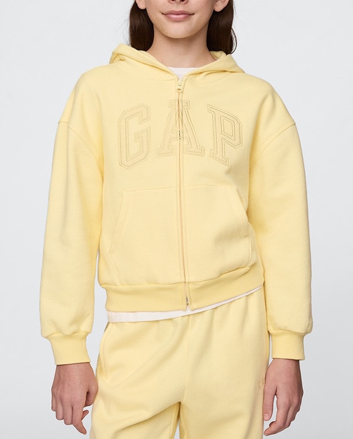 Imagen 0 de Sudadera con logo, capucha y cremallera de niña