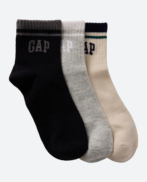 Imagen 0 de Calcetines redondos suaves y elásticos acanalados con logotipo de GAP en la parte superior y puntera reforzada de niños