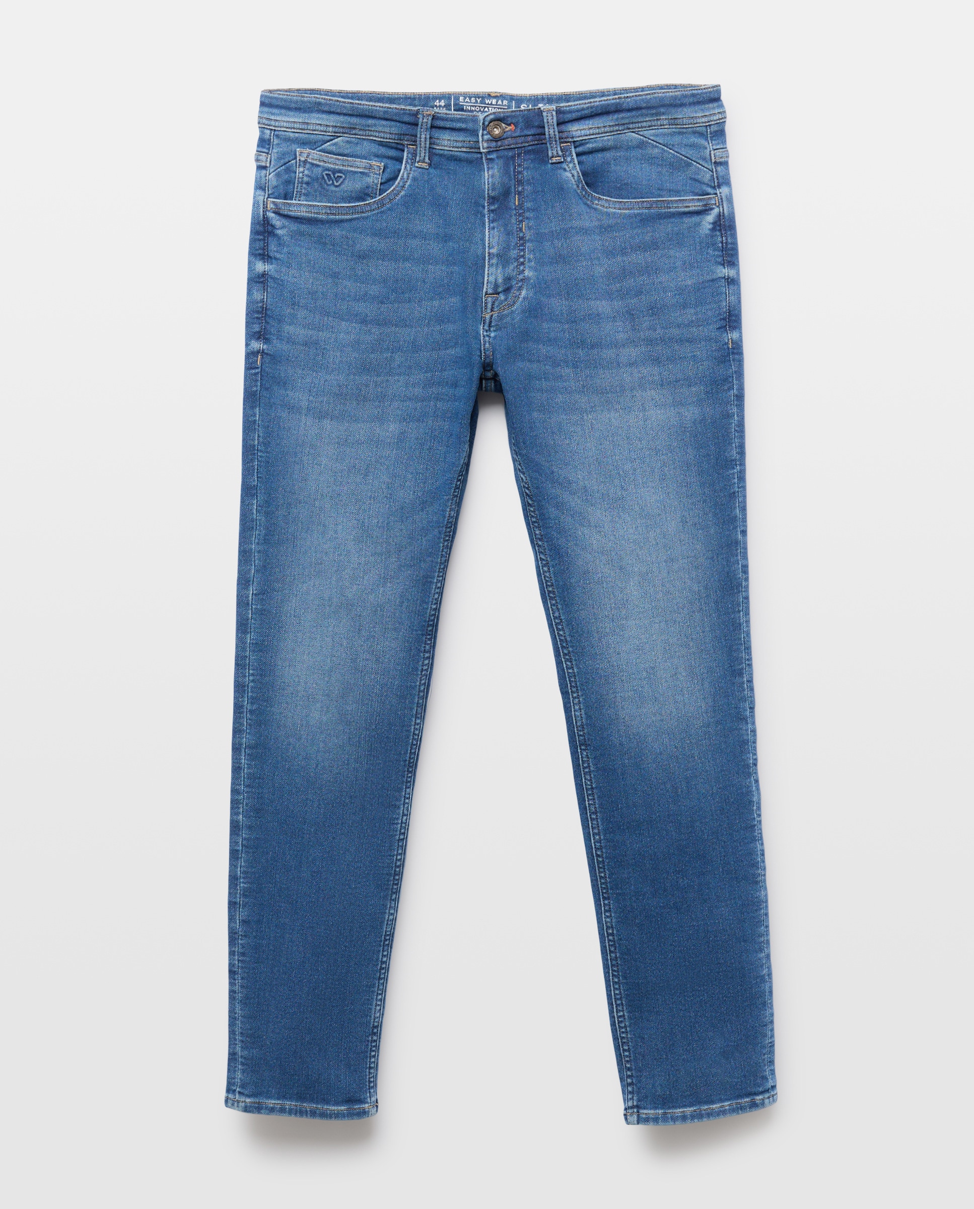 Jeans Knit Slim Azul Suave-4