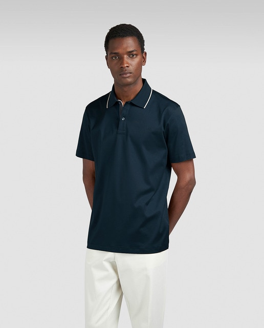 Imagen 0 de Polo de hombre manga corta aqua-touch tapeta contraste logo tallas grandes