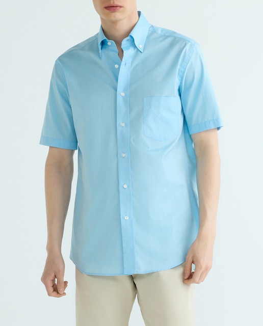 Imagen 0 de Camisa casual de hombre manga corta lisa Tallas grandes