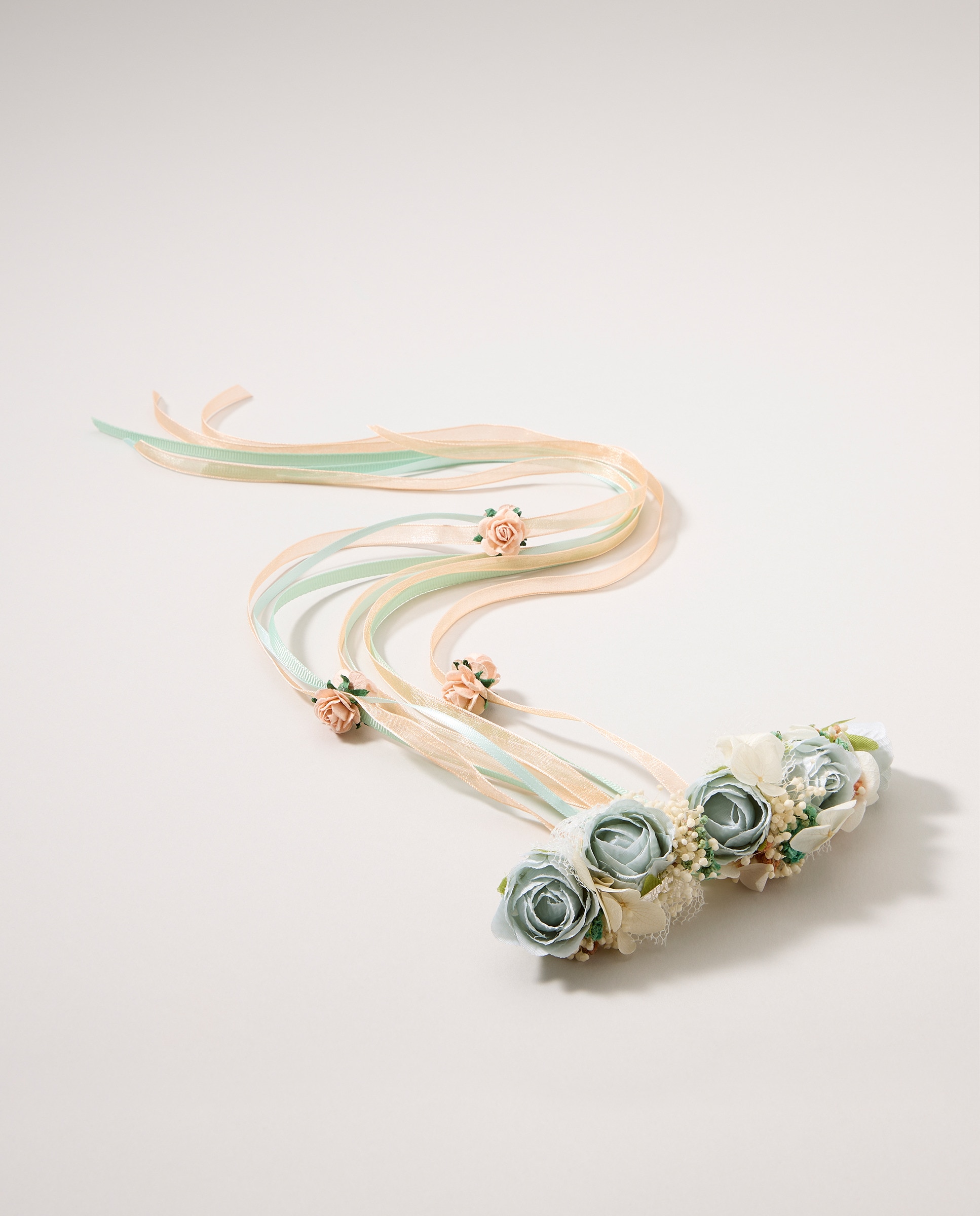 Alfinete com Botões de Flores 582 Verde Água-1