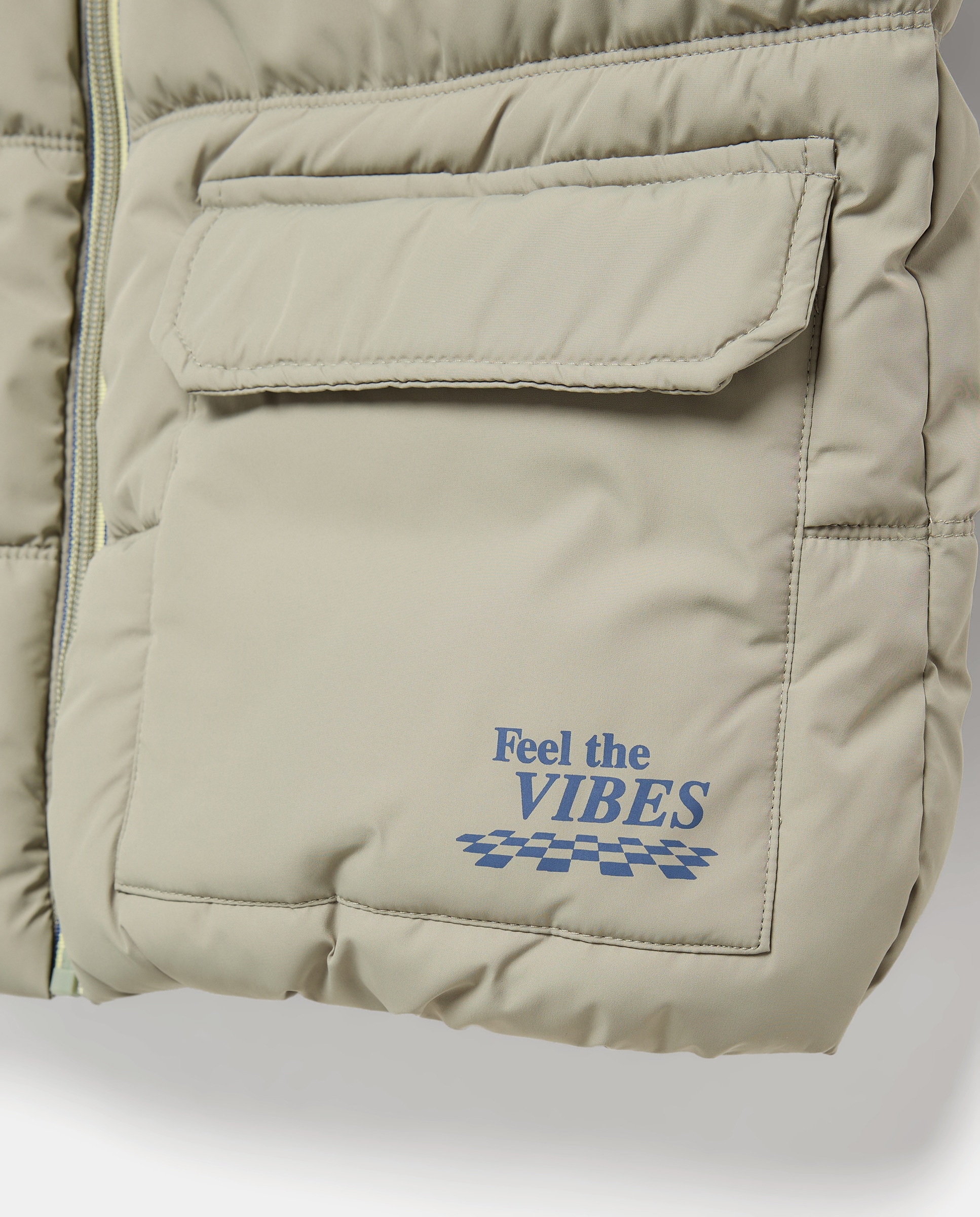 Colete Acolchoado Liso Verde-6