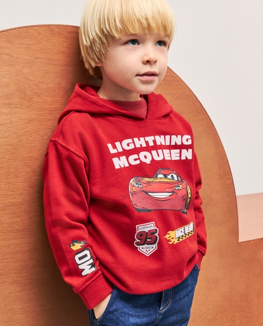 Imagem 0 de Sweatshirt Fechada com Capuz e Estampado de Fantasia Carros